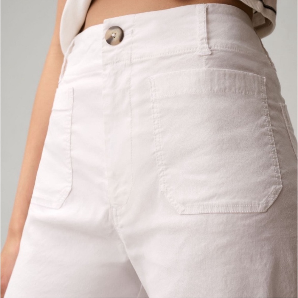Anthropologie White Wide Leg Pants - Picture 3 of 10